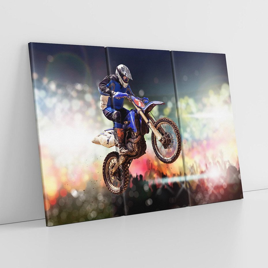 Obraz na płótnie 120x80 - Adrenalina na motocyklu cross - motocykl, cross