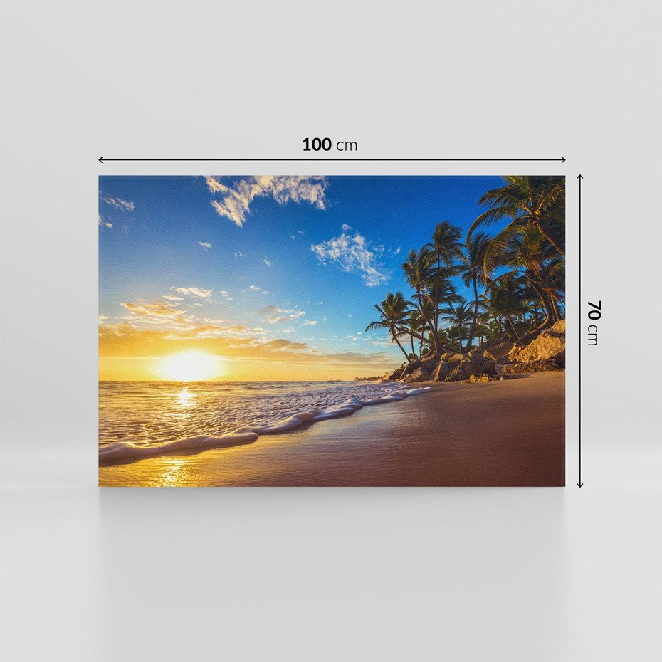 Obraz na płótnie 100x70 - Magia Tropików - zachód słońca,