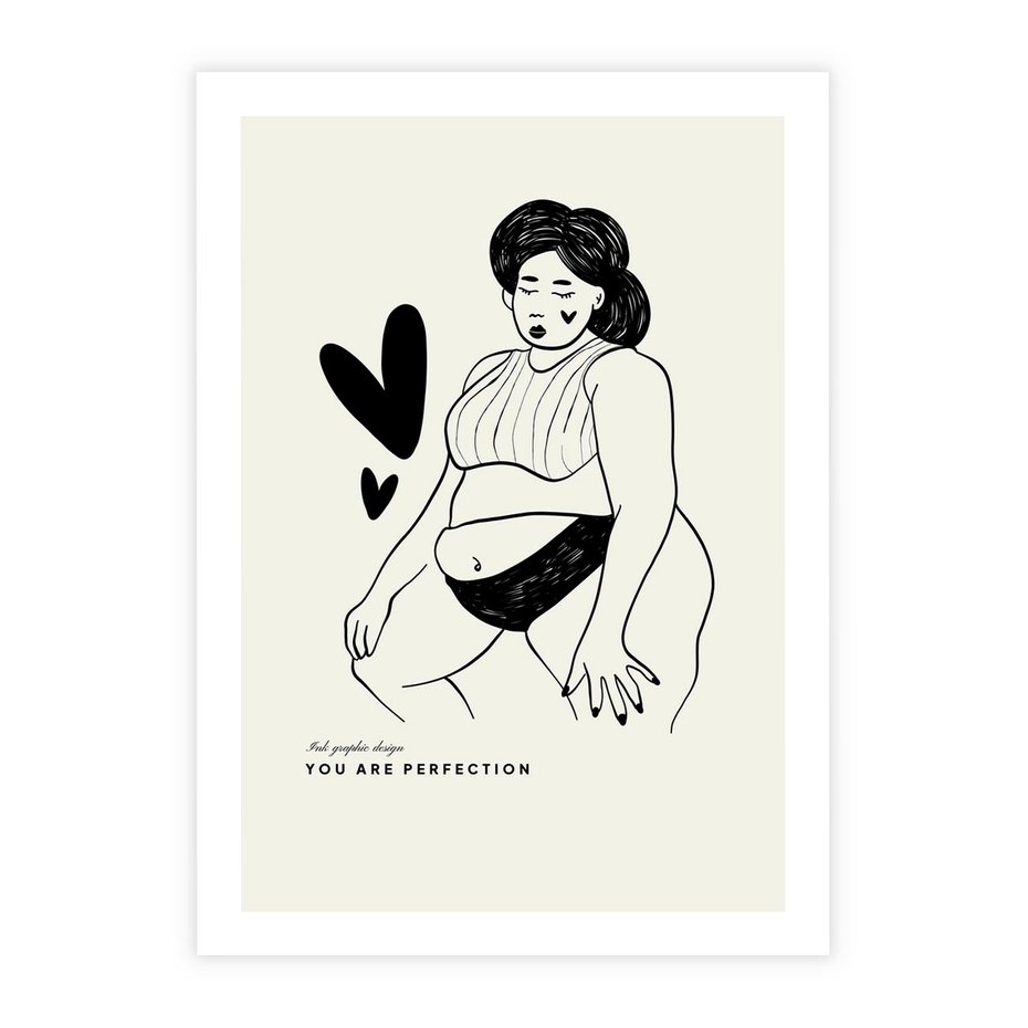 Plakat bez ramy 50x70 - Wyrażenie Piękna - rysunek, sztuka nowoczesna