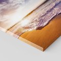 Obraz na płótnie 40x40 - Zachód słońca na plaży: Magia nad morzem - morze, plaża