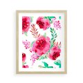 Plakat w ramie 40x50 - Delikatna Akwarela - kwiaty, akwarela - rama drewno