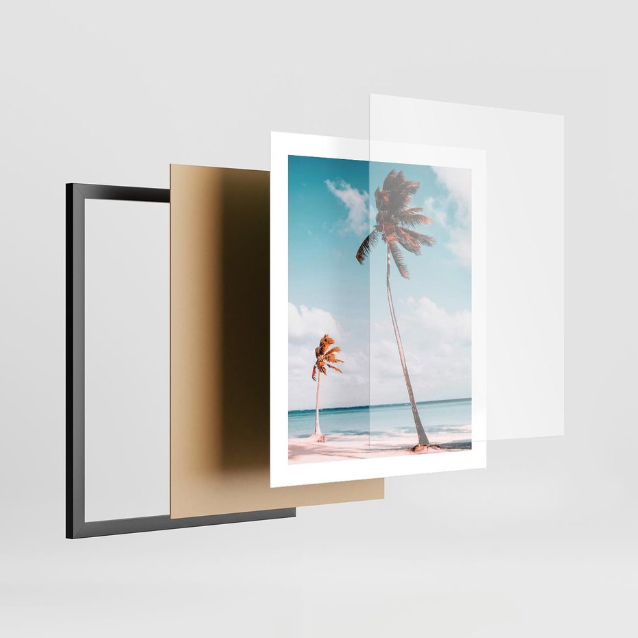 Plakat w ramie 40x50 - Raj na Ziemi - plaża, ocean - rama czarna