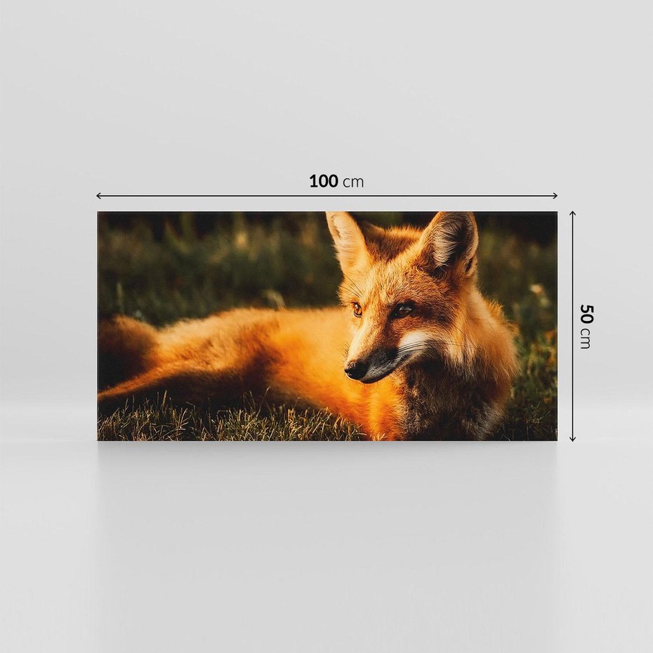 Obraz na płótnie 100x50 - Lisek w lesie - lis, lisek