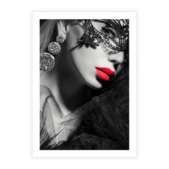 Plakat bez ramy 21x30 - Zmysłowe usta damy - kobieta, usta