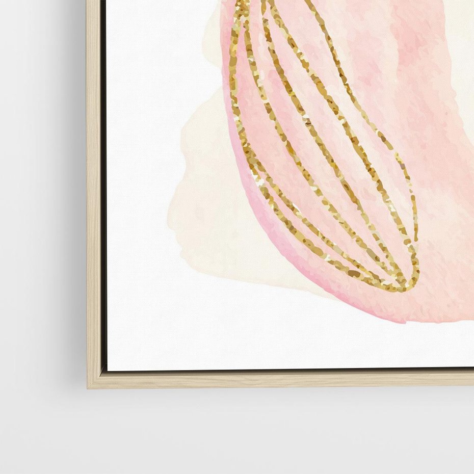 Obraz w ramie 50x50 - Impresje Przenikających Form - abstrakcyjne akwarelowe plamy, minimalizm - rama drewno