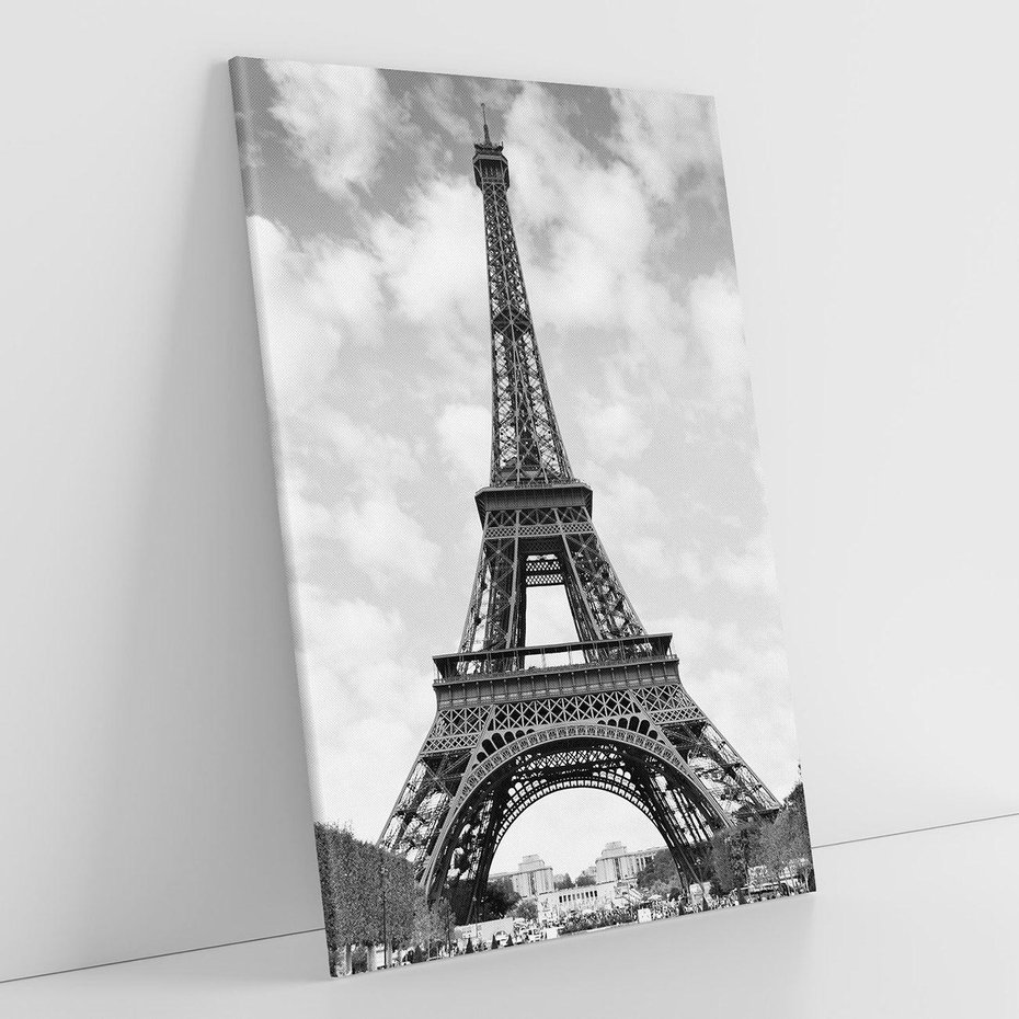 Obraz na płótnie 70x100 - Nocna panorama Paryża z wieżą Eiffla - Eiffla, Paryż