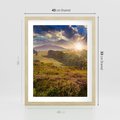 Plakat w ramie 40x50 - Pejzaż na łące - pejzaż, łąka - rama drewno