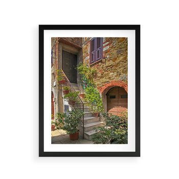 Plakat w ramie 30x40 - Wznies się na wyżyny - schody, perspektywa - rama czarna