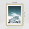 Plakat w ramie 30x40 - Nocna Magia w Górach - fotografia, śnieg - rama drewno
