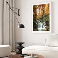 Plakat bez ramy 40x50 - Jesienny wodospad w lesie - wodospad, las