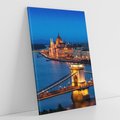 Obraz na płótnie 80x120 - Mostowe miasto nocą - miasto, most