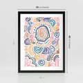 Plakat w ramie 30x40 - Strukturalne Odbicia Boho - kolorowe etniczne wzory, tęczowe żywe kolory - rama czarna