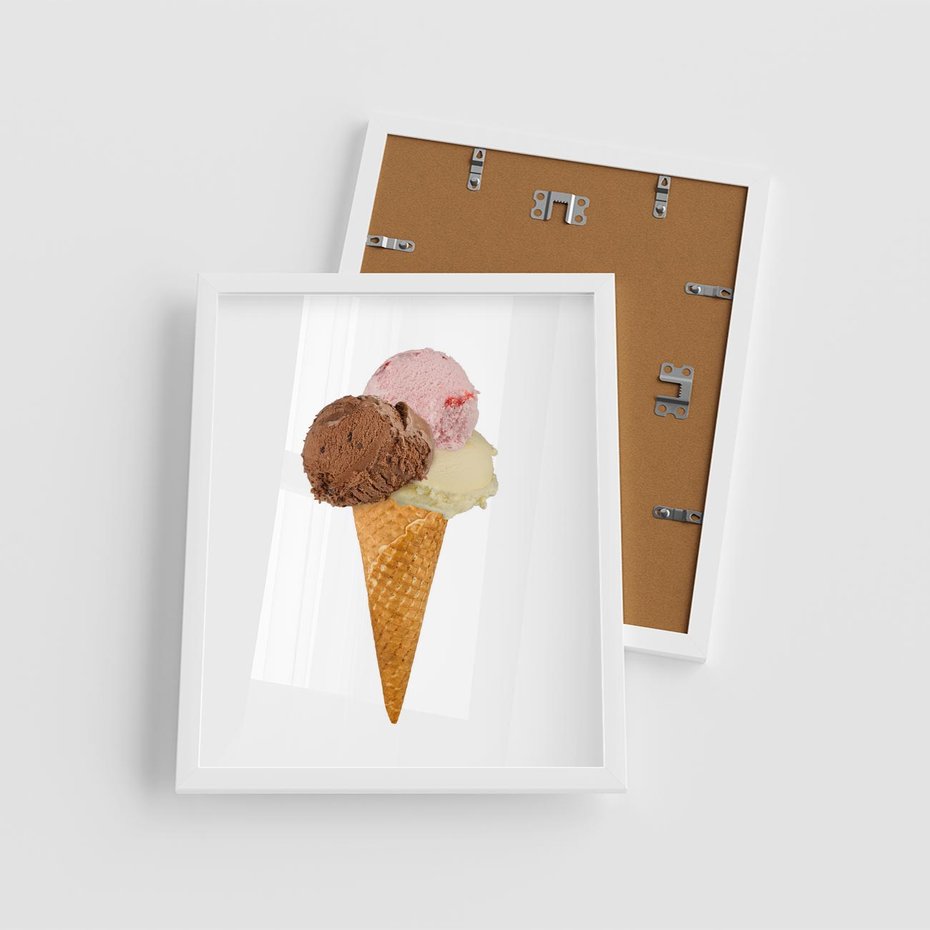 Plakat w ramie 40x50 - Slodki Raj Lodziarni - lody, deser - rama biała