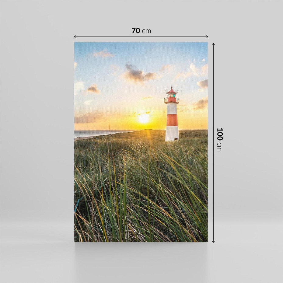 Obraz na płótnie 70x100 - Magia latarni przy zachodzie - latarnia, zachód