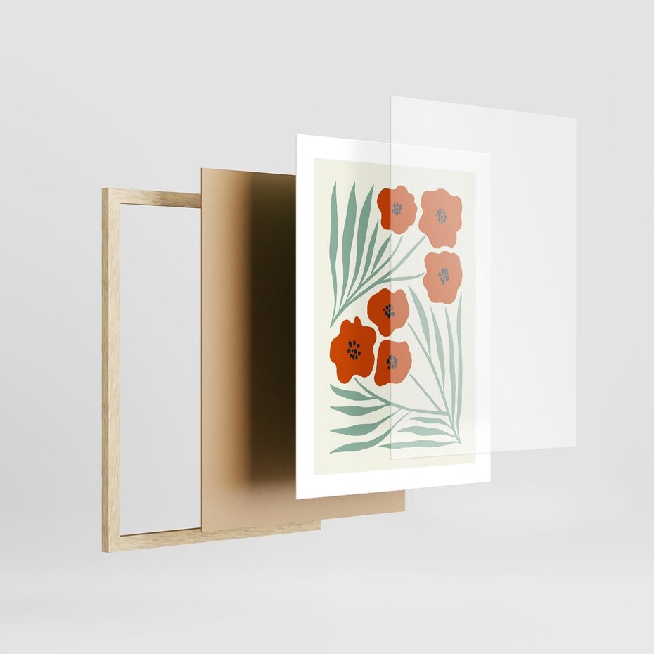 Plakat w ramie 30x40 - Makowe Odkrycie - czerwone kwiaty, maki - rama drewno