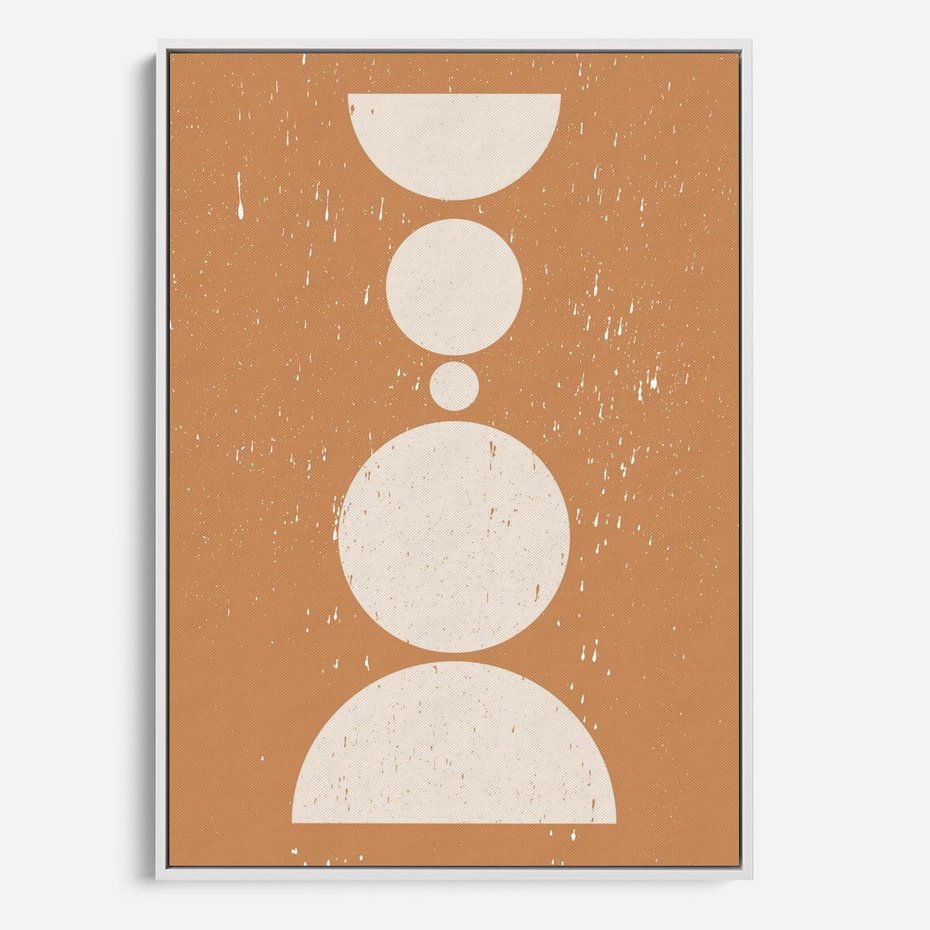 Obraz w ramie 80x120 - Podróżne Echa - mid century styl, nowoczesna grafika - rama biała