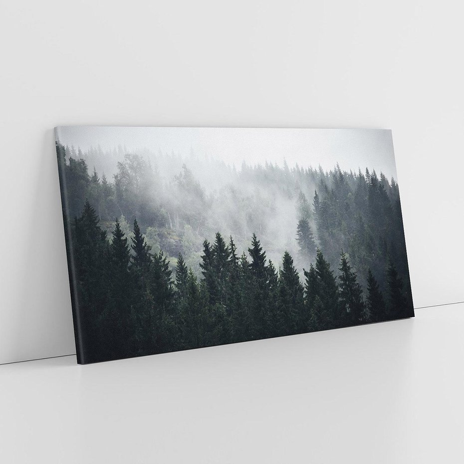 Obraz na płótnie 120x60 - Las w górach: mistyczna mgła - las, góry
