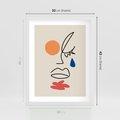 Plakat w ramie 30x40 - Impresje Plam - abstrakcyjny obraz, przypomina twarz - rama biała