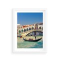 Plakat w ramie 30x40 - Romantyczna przejażdżka gondolą w Wenecji - Wenecja, gondola - rama biała