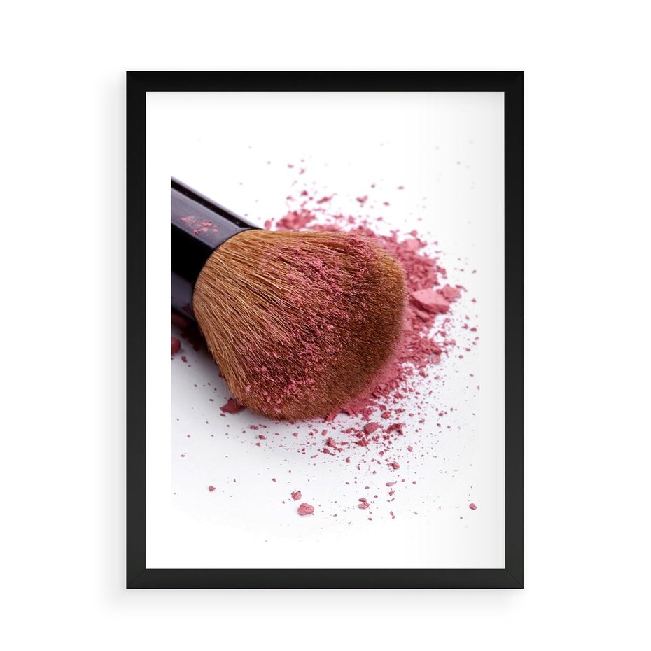 Plakat w ramie 50x70 - Makijaż w kolorze pędzla - makijaż, pędzel - rama czarna
