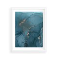 Plakat w ramie 40x50 - Marmurowa Elegancja: Kolory Oceanu - marmur, kolory oceanu - rama biała