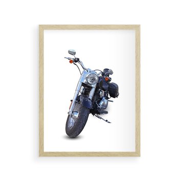 Plakat w ramie 50x70 - Motocykl w ruchu - motor, bike - rama drewno