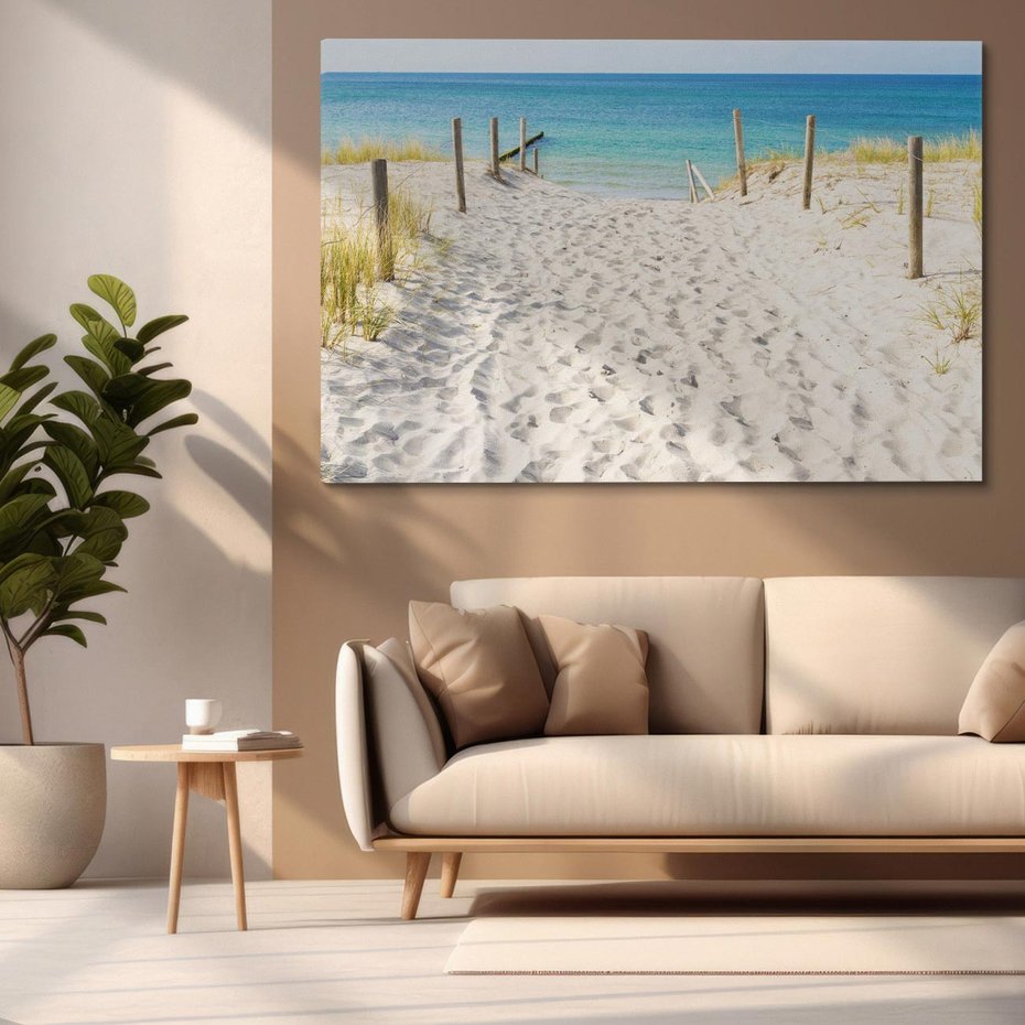 Obraz na płótnie 70x50 - Harmonia plażowego morza - plaża, morze