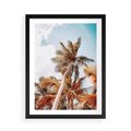 Plakat w ramie 50x70 - Plażowa Idylla z Palmami - palmy, rajska plaża - rama czarna