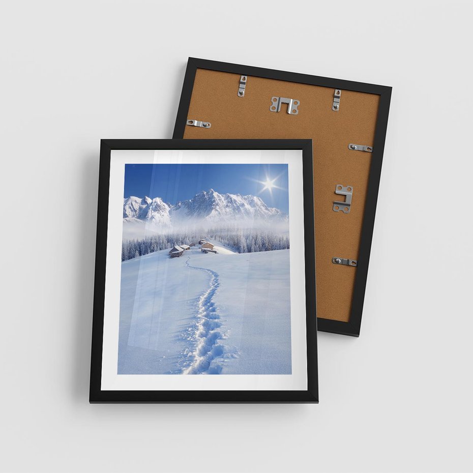 Plakat w ramie 40x50 - Magia zimowych gór - zima, góry - rama czarna