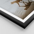 Plakat w ramie 30x40 - Przyjaciel na Plaży - pies, na plaży - rama czarna