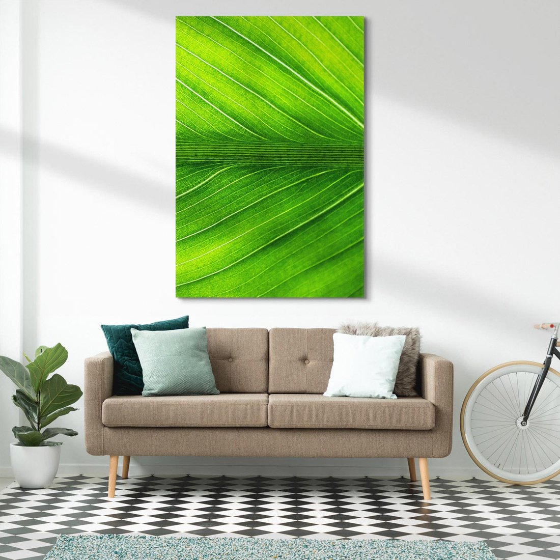 Obraz na płótnie 70x100 - Abstrakcja: interpretacje w liściach - liść, abstrakcja