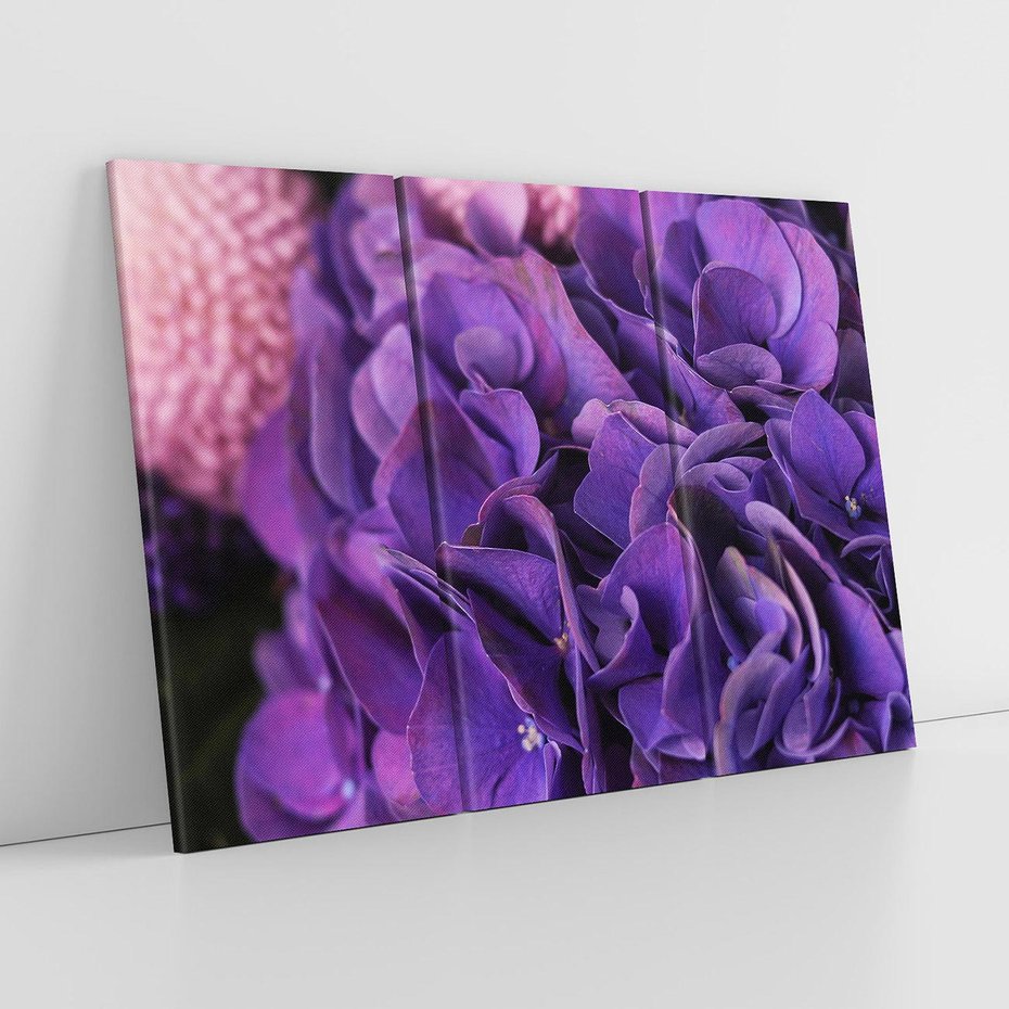 Obraz na płótnie 120x80 - Fioletowa hortensja - kwiaty, hortensja