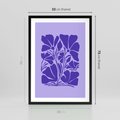 Plakat w ramie 50x70 - Migocące Boho Wibracje - kwiaty, energetyczne fioletowe tło - rama czarna