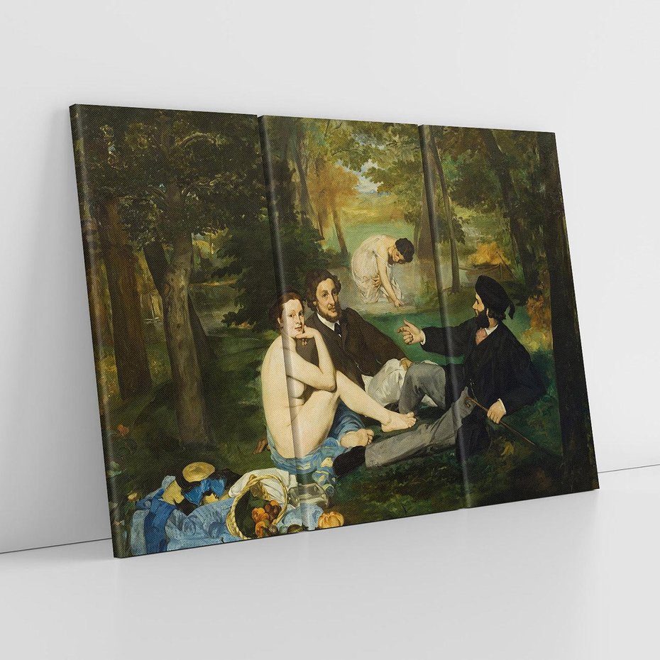 Obraz na płótnie 120x80 - "Śniadanie na trawie" (1863) Edouard Manet - Reprodukcja - reprodukcja, obraz na płótnie