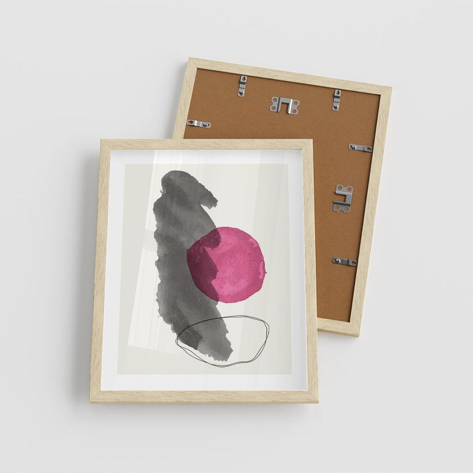 Plakat w ramie 40x50 - Bezczasowe Rytmy - abstrakcyjne nieregularne plamy, czarny - rama drewno