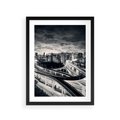Plakat w ramie 30x40 - Miejska Symfonia - miasto, nocą - rama czarna