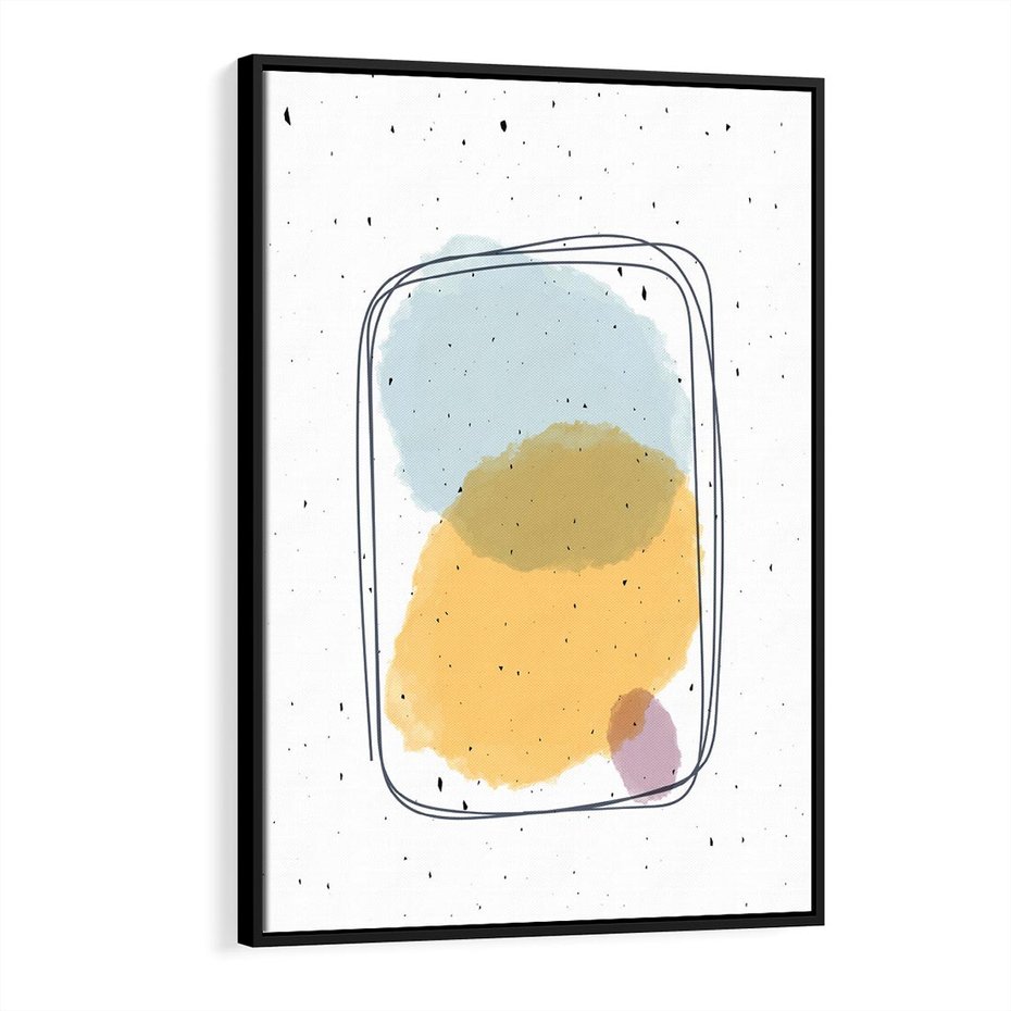 Obraz w ramie 70x100 - Wibracje Linii - abstrakcyjna kompozycja, jak ręcznie malowana - rama czarna