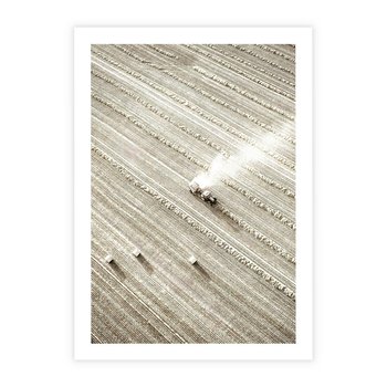 Plakat bez ramy 50x70 - Pole i Żniwa na Malowniczym Zdjęciu - pole, traktor