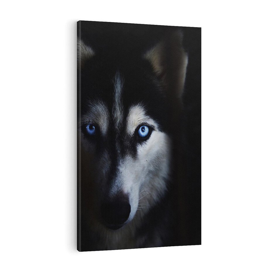 Obraz na płótnie 70x100 - Wilk i husky: siła przyjaźni - wilk, husky