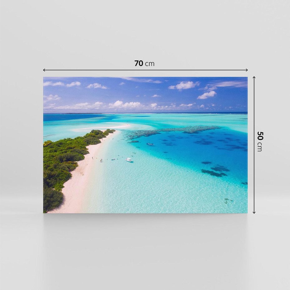 Obraz na płótnie 70x50 - Tropikalna wyspa nad oceanem - tropikalna, wyspa