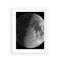 Plakat w ramie 40x50 - Kontrastowy księżyc w czerni i bieli - księżyc, czarno - rama biała