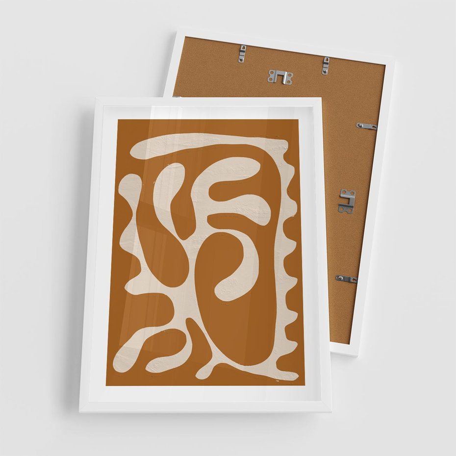 Plakat w ramie 50x70 - Wnętrza Akwarelowej Wyobraźni - abstrakcyjny obraz, plakat - rama biała