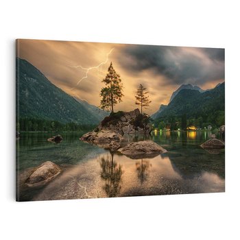 Obraz na płótnie 120x80 - Jezioro Górskie - Spotkanie z Naturą - jezioro, góry