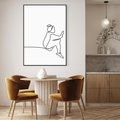 Obraz w ramie 50x70 - Linie Wewnętrznej Refleksji - line art, szkic - rama czarna