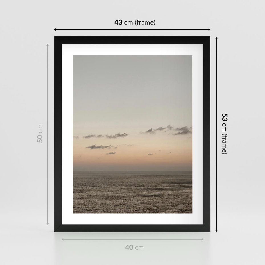 Plakat w ramie 40x50 - Chwila Romantyzmu - morze, niebo - rama czarna