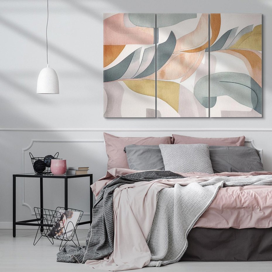 Obraz na płótnie 120x80 - Beżowe Akwarele - pastelowe akwarele, kształty