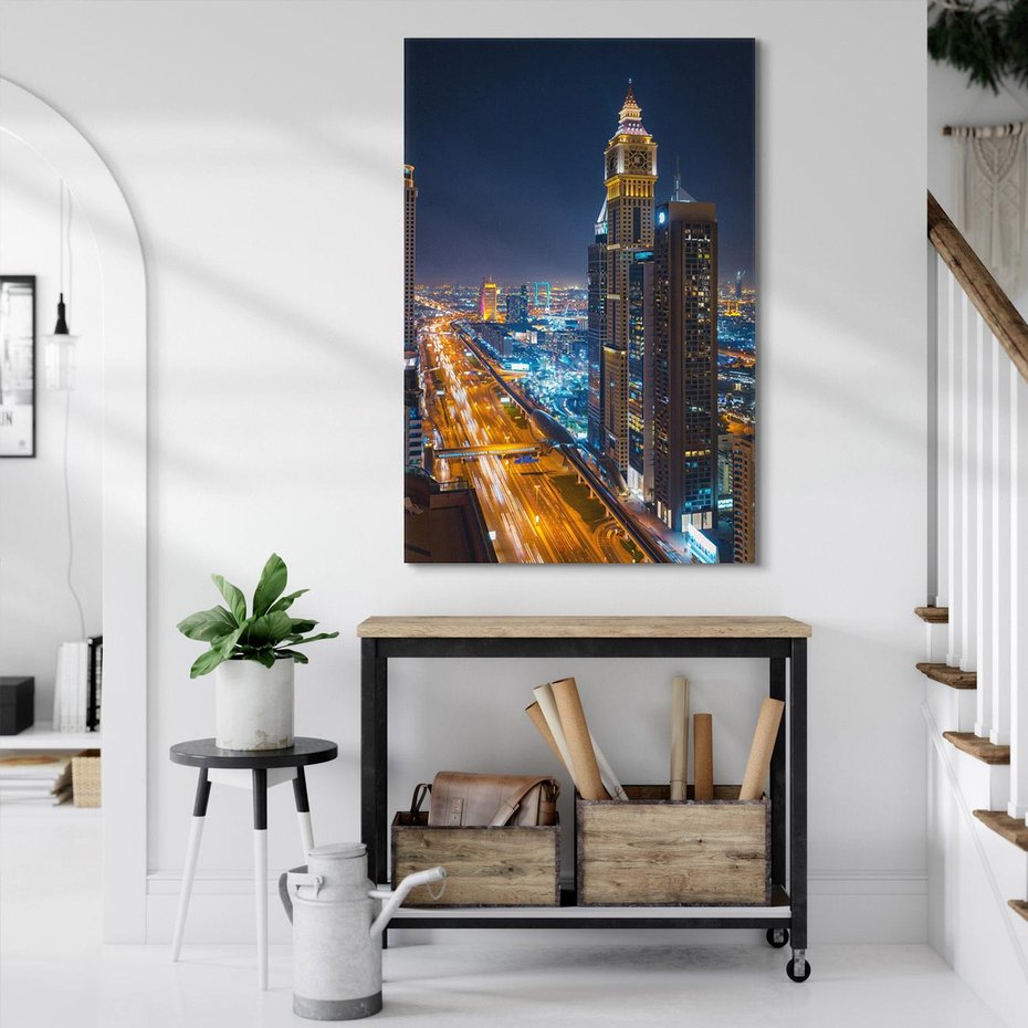 Obraz na płótnie 80x120 - Nocna magia - miasto, noc