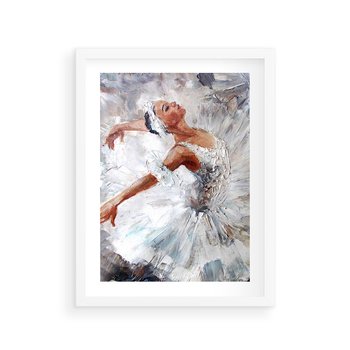 Plakat w ramie 30x40 - Baletowa Sztuka - balet, sztuka - rama biała