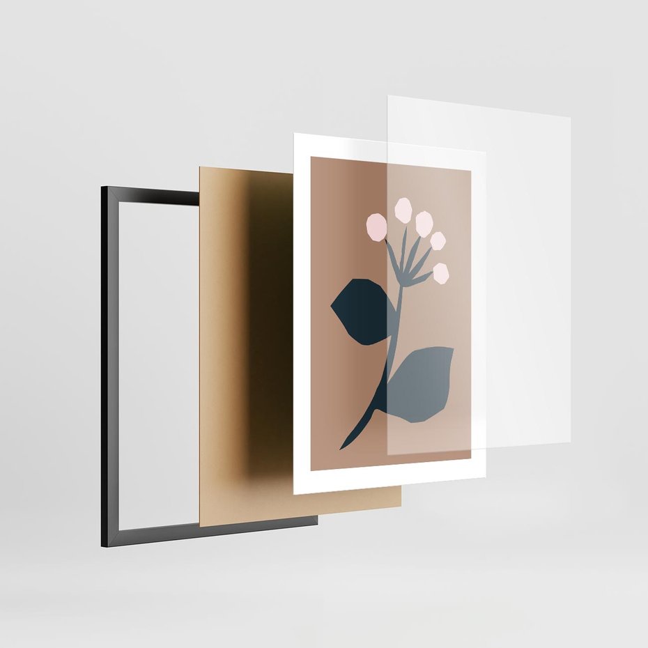 Plakat w ramie 30x40 - Rozbijające Granice - abstrakcyjny obraz, plakat - rama czarna