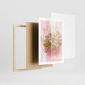 Plakat w ramie 50x70 - Blask Natury - złote, liście - rama drewno